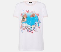 Bedrucktes T-Shirt Capri aus Baumwoll-Jersey