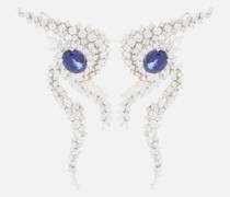 Ohrringe aus 18kt Weissgold mit Diamanten und Saphiren