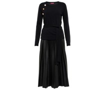 Altuzarra Midikleid Agan aus Kaschmir und Lederimitat