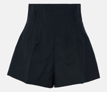 High-Rise-Shorts aus Wolle und Mohair