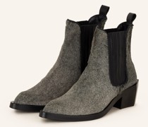 Cowboy Boots mit Echtfell - GRÜN/ SCHWARZ