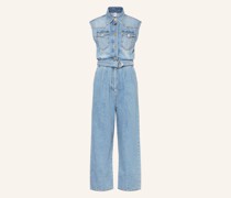 Jeans-Jumpsuit mit Schmucksteinen