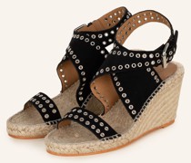 Plateau-Wedges IRIANE mit Nieten - SCHWARZ