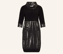 Kleid im Materialmix mit 3/4-Arm