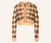 Cropped-Strickjacke mit Mohair