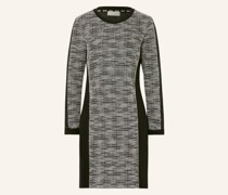 Kleid im Materialmix mit Schmucksteinen