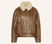 Lederjacke mit Lammfell