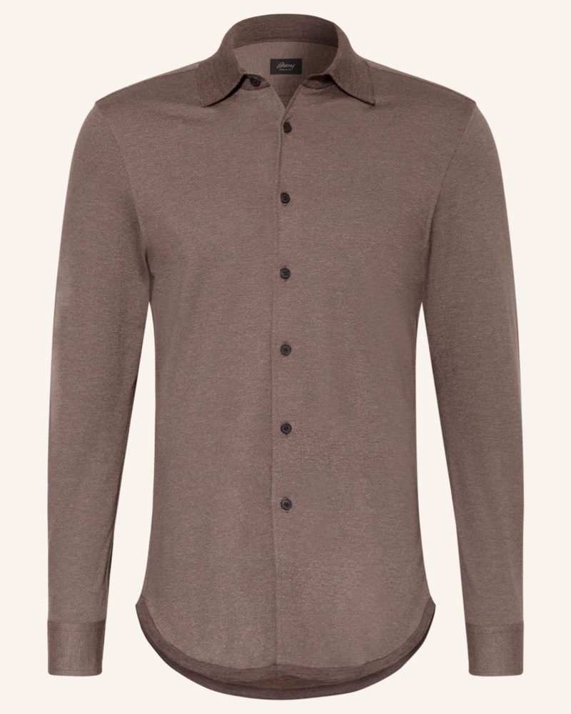 Brioni Baumwolle Baumwollhemd in Grau für Herren Herren Hemden Brioni Hemden 