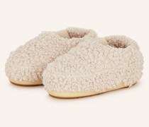 Slipper mit Kunstfell - CREME