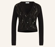 Strickjacke mit Schmucksteinen