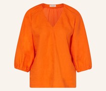 Blusenshirt im Materialmix mit 3/4-Arm