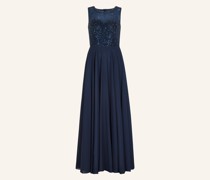 Abendkleid mit Pailletten und Schmucksteinen