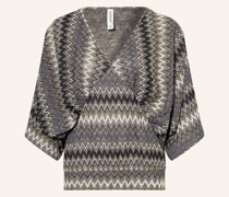 Shirt mit 3/4-Arm und Glanzgarn
