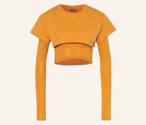 Cropped-Longsleeve LE DOUBLE T-SHIRT