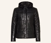 Lederjacke GMDULE mit abnehmbarer Kapuze