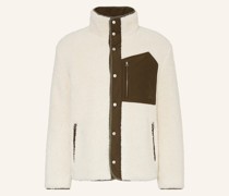 Jacke im Materialmix