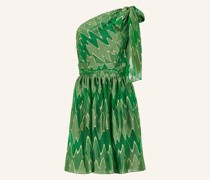 Cocktailkleid mit Spitze und Glitzergarn