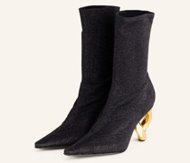 Stiefeletten mit Glitzergarn - SCHWARZ