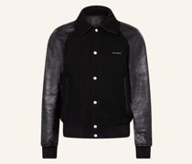 Jacke im Materialmix