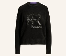 Cashmere-Pullover mit Pailletten