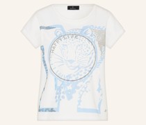 T-Shirt mit Schmucksteinen und Glitzergarn