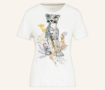 T-Shirt mit Schmucksteinen und Pailletten