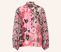 Satinbluse mit Rüschen