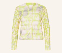 Steppjacke im Materialmix