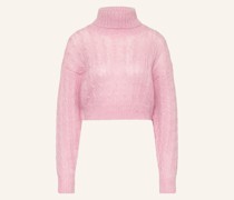 Cropped-Pullover mit Mohair