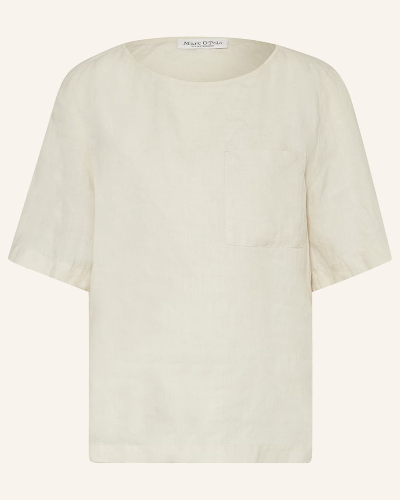 Marc O'Polo Damen Blusenshirt im Materialmix mit Leinen