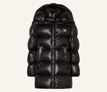 Oversized-Steppjacke mit abnehmbarer Kapuze