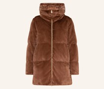 Daunenjacke mit Kunstpelz