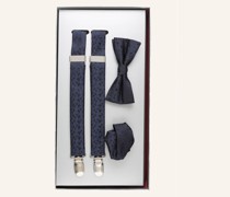 Set: Hosenträger, Schleife und Einstecktuch