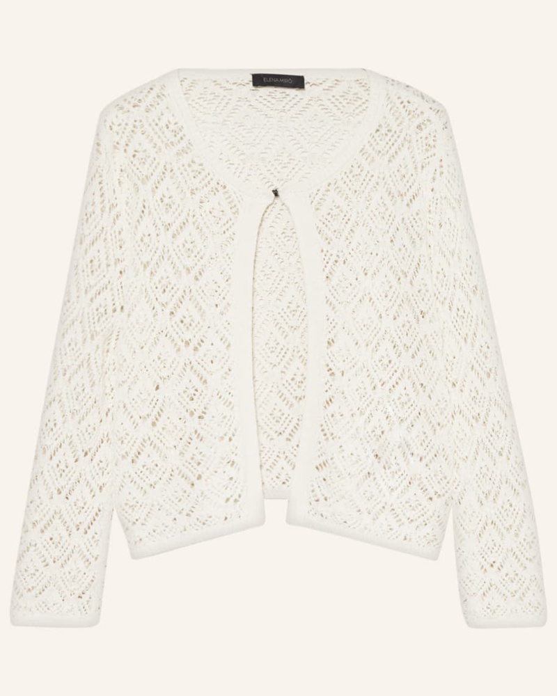 Elena Mirò Damen Strickjacke mit Leinen