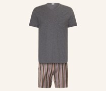 Shorty-Schlafanzug Serie MELANGE STRIPED