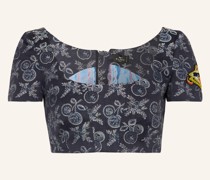 Cropped-Shirt mit Pailletten