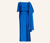 Set MICRON: Satinkleid und Satinponcho
