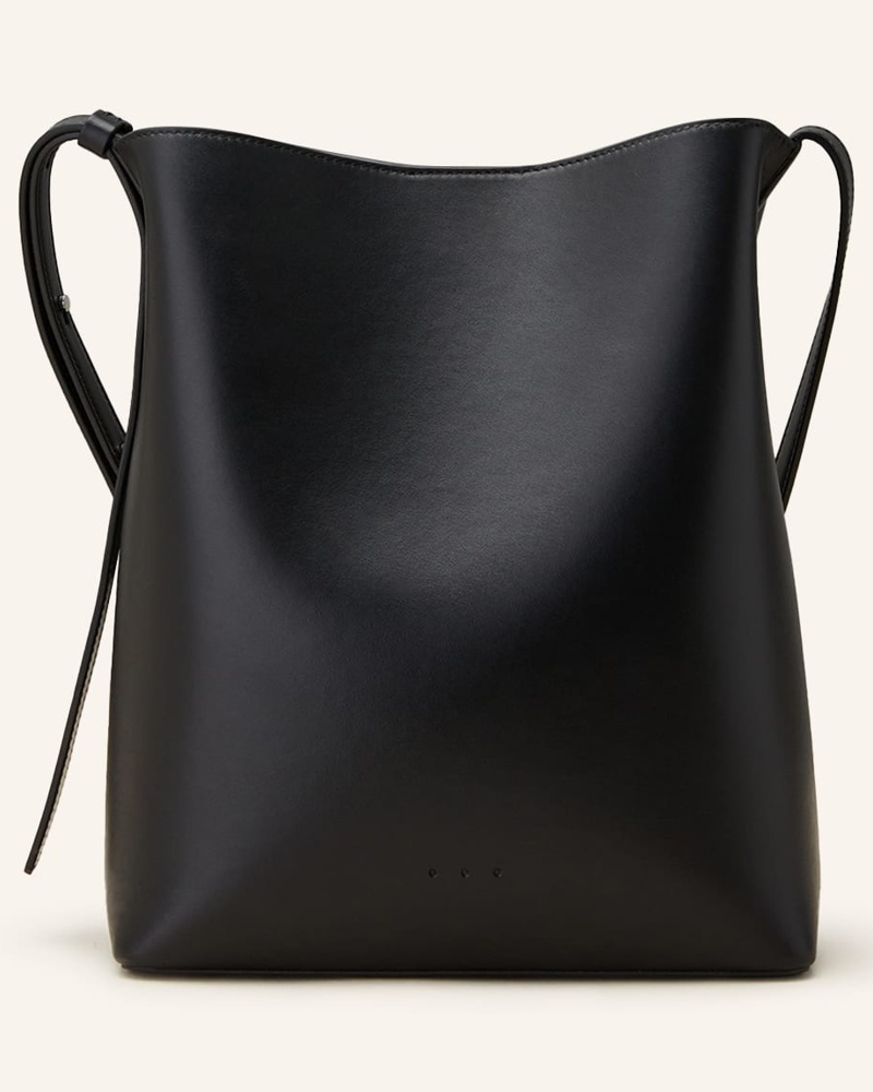 Aesther Ekme Mini Crushed Can Leather Bucket Bag - Black