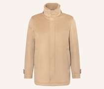 Cashmere-Mantel im Materialmix