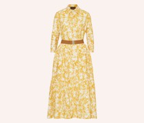 Hemdblusenkleid KIMI mit Leinen und 3/4-Arm