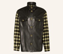 Overjacket im Materialmix
