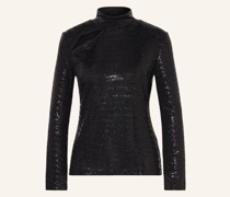Blusenshirt mit Cut-out und Pailletten