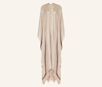Cape mit Leinen und Glitzergarn