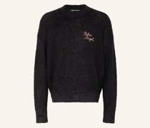 Oversized-Pullover mit Glitzergarn und Mohair