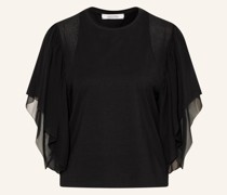 Blusenshirt im Materialmix