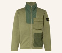 Sweatjacke im Materialmix