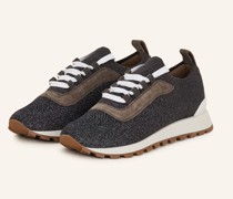Sneaker mit Schmucksteinen - BLAU/ GRAU