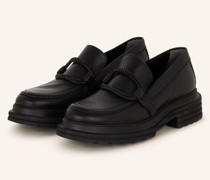 Loafer mit Schmucksteinen - SCHWARZ