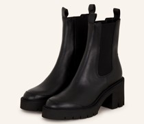 Chelsea-Boots mit Schmucksteinen - SCHWARZ