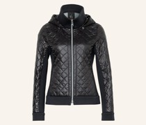 Steppjacke im Materialmix